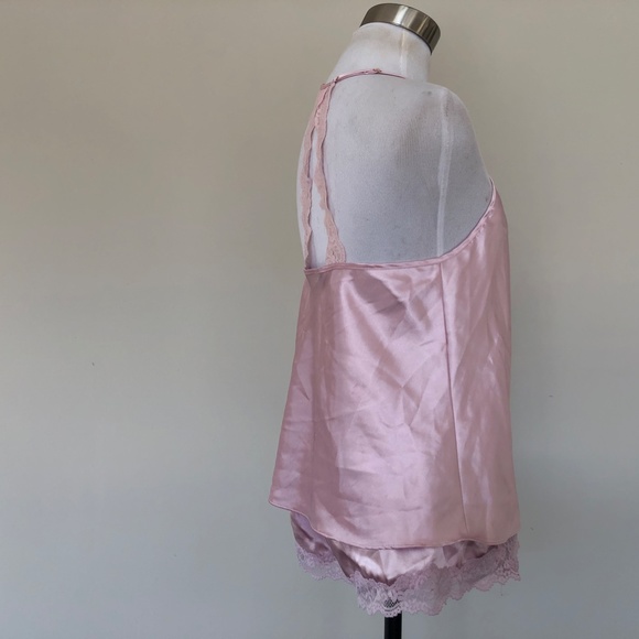 Pink Nightie Set Extra Small Pink Satin White Lace Internat'l Concepts Intimates - Picture 10 of 10
